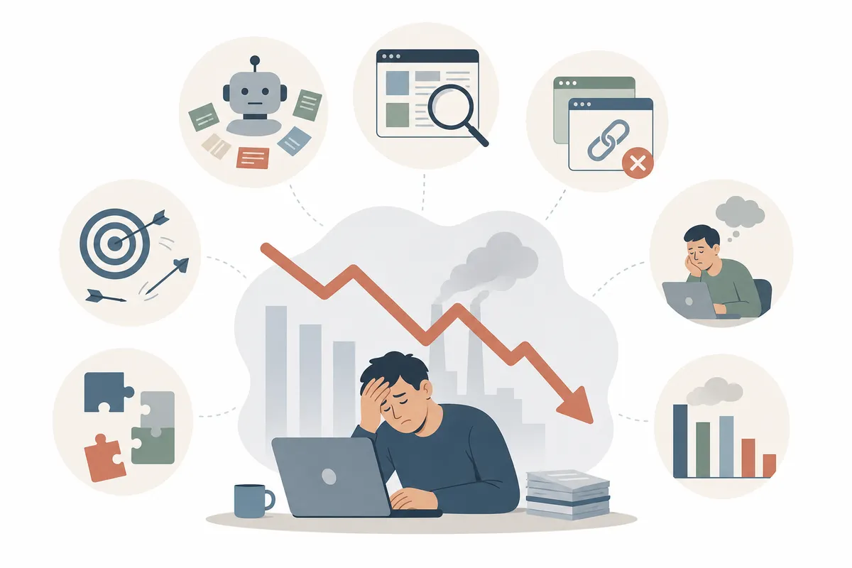 Checklist of warning signs that an SEO workflow is blocking growth