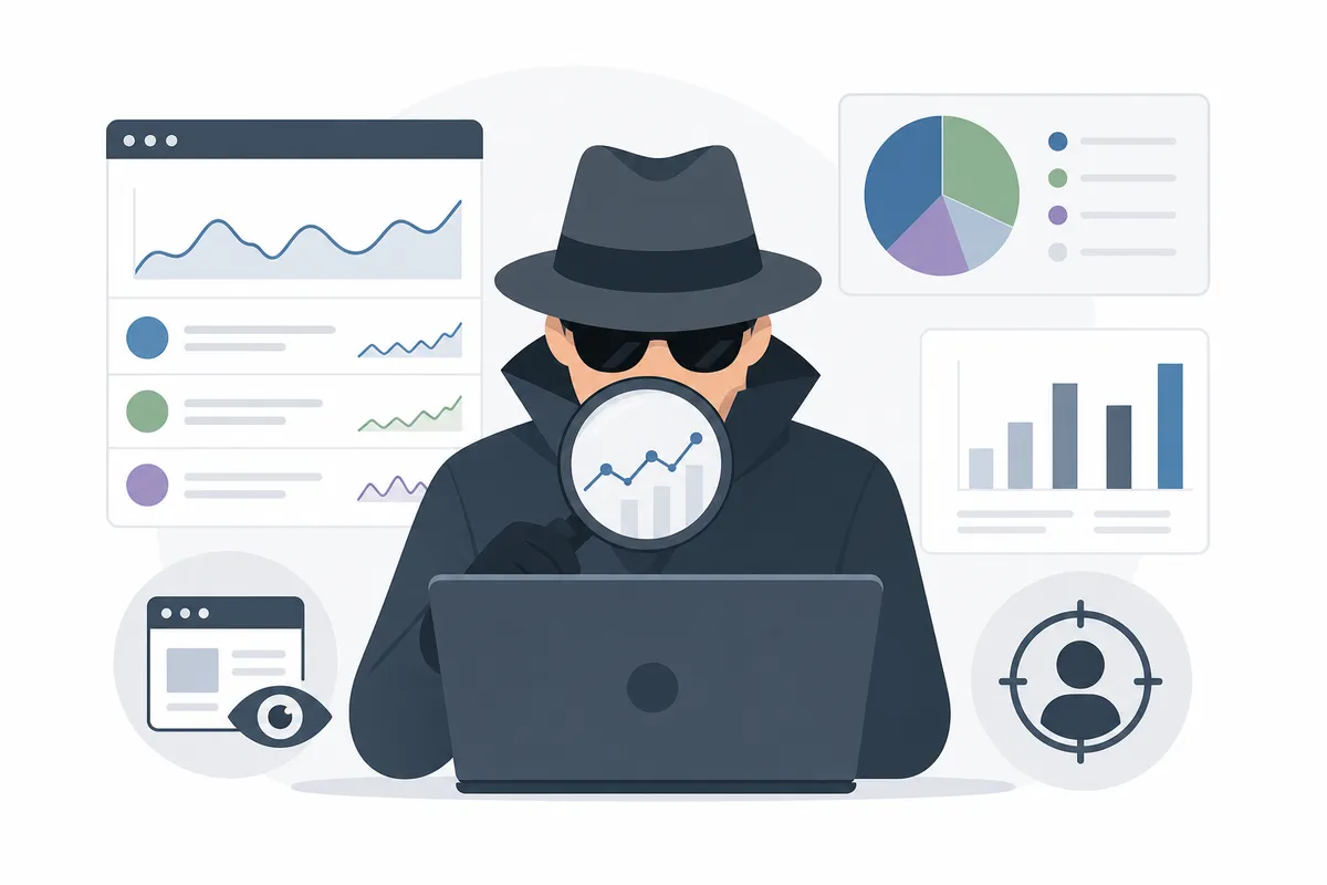 Diagrama de SpyFu mapeando las palabras clave orgánicas de un competidor y las variaciones de anuncios anteriores