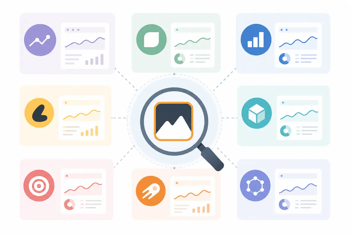 Diagrama que compara nueve alternativas a AccuRanker por precio inicial, palabras clave rastreadas y uso previsto