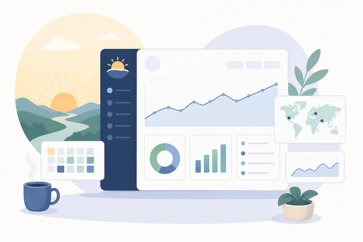 Liste de missions SEO ludique de Morningscore avec un cadran de score global