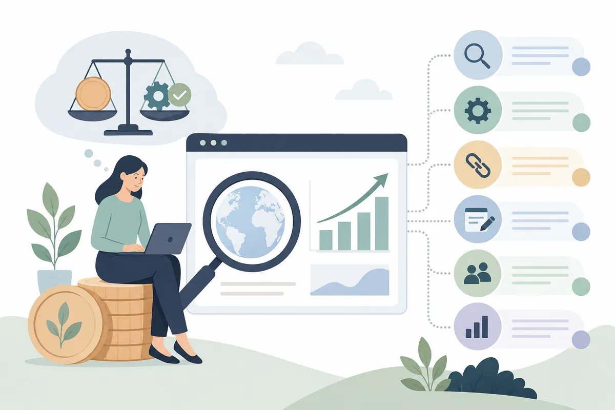 Three pricing columns labeled budget, standard, and premium, each showing monthly cost and included service features.