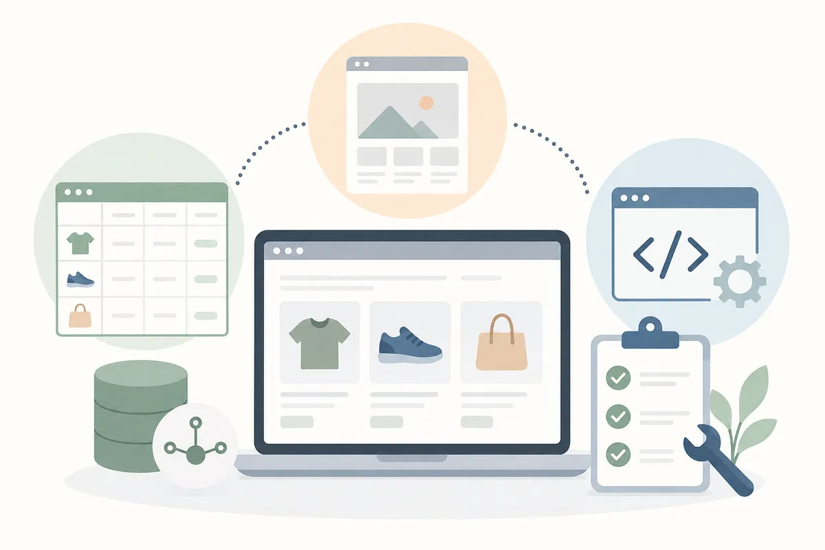 Checklist of data, template and technical requirements before publishing programmatic ecommerce pages