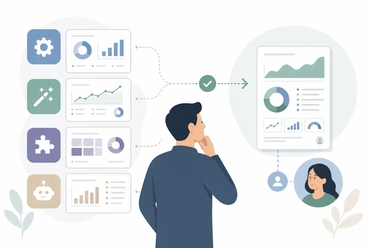 Comparison of automated SEO reporting tools for agencies on one screen