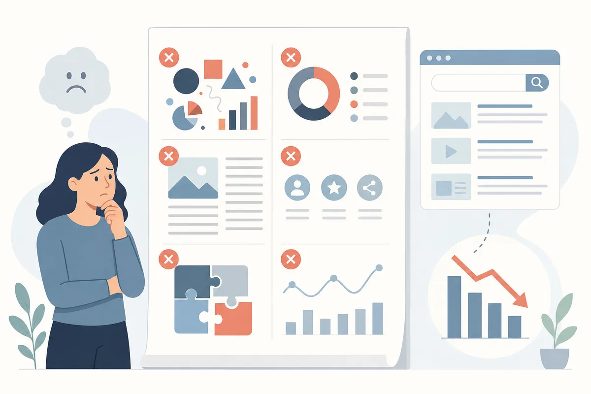 Comparación lado a lado de un archivo de infografía mal optimizado frente a otro correctamente etiquetado