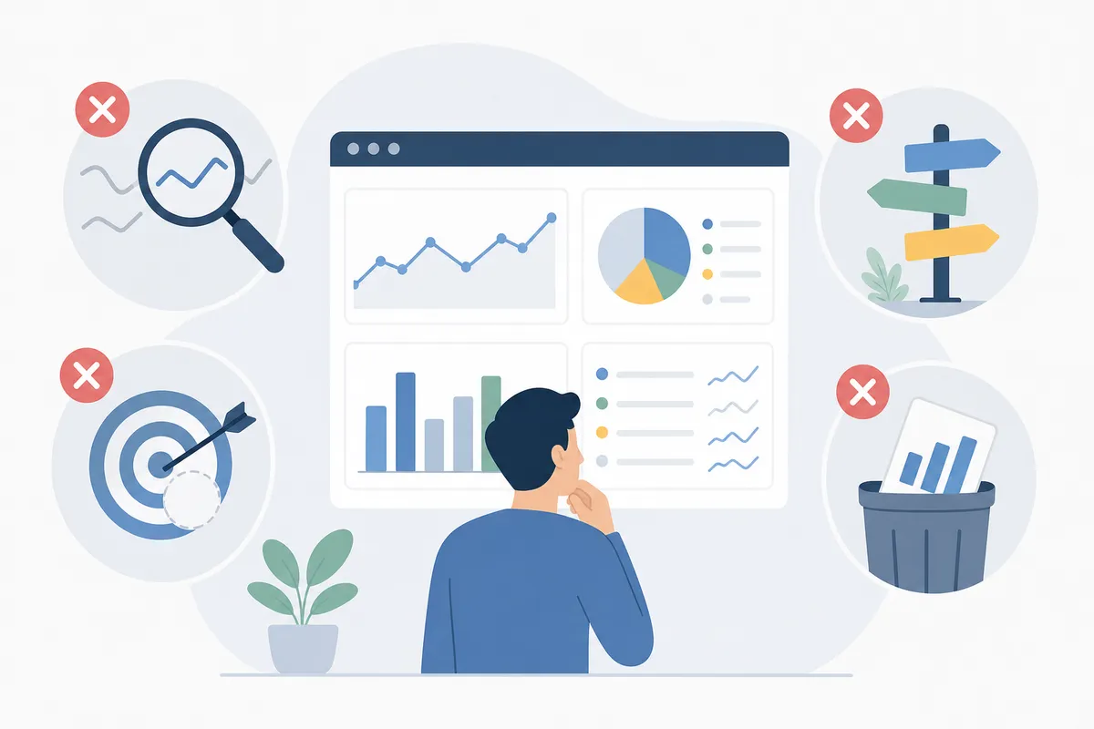 Diagrama de los errores habituales al medir los KPIs de SEO