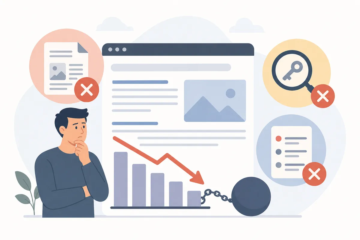 Keyword research notes and a content plan, the stage where common SEO mistakes are usually decided