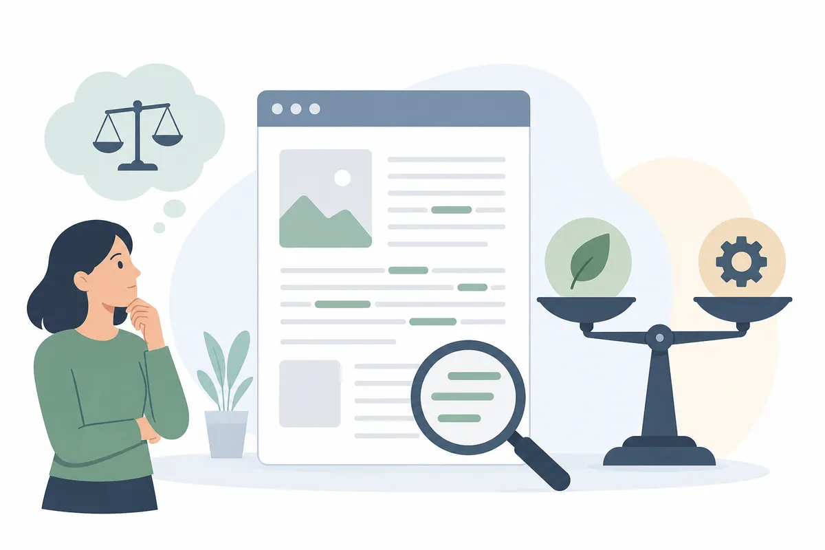 Chart comparing a natural keyword pattern with a stuffed pattern across one page