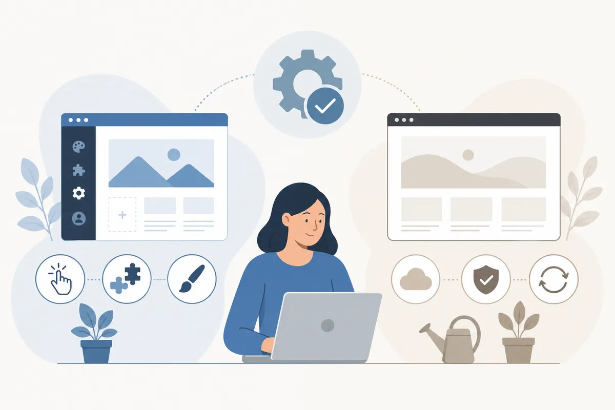 Un propietario de sitio web actualizando el contenido de una página sin escribir código
