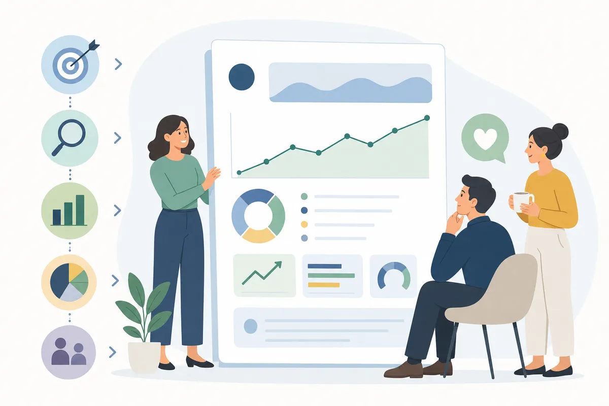 Side-by-side comparison of a manual spreadsheet SEO report and an automated SEO reporting dashboard