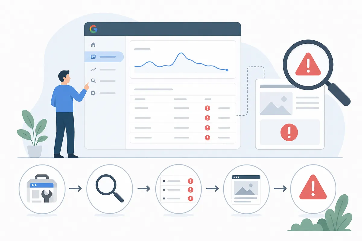 Rapport Pages de Google Search Console montrant la ligne signalée sous Pourquoi ces pages ne sont pas indexées