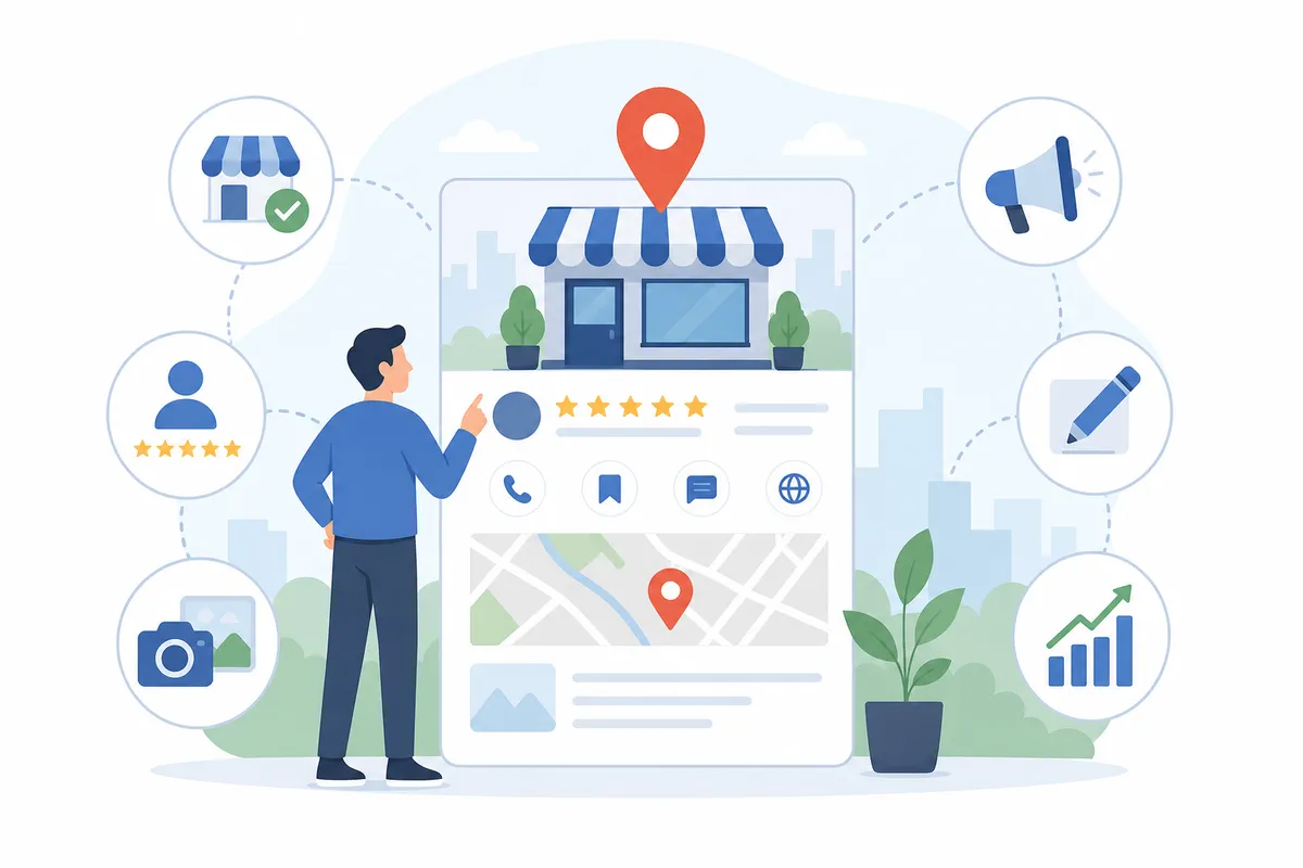 Liste de contrôle des champs d'un Google Business Profile, dont les horaires, les photos et la complétude de la description