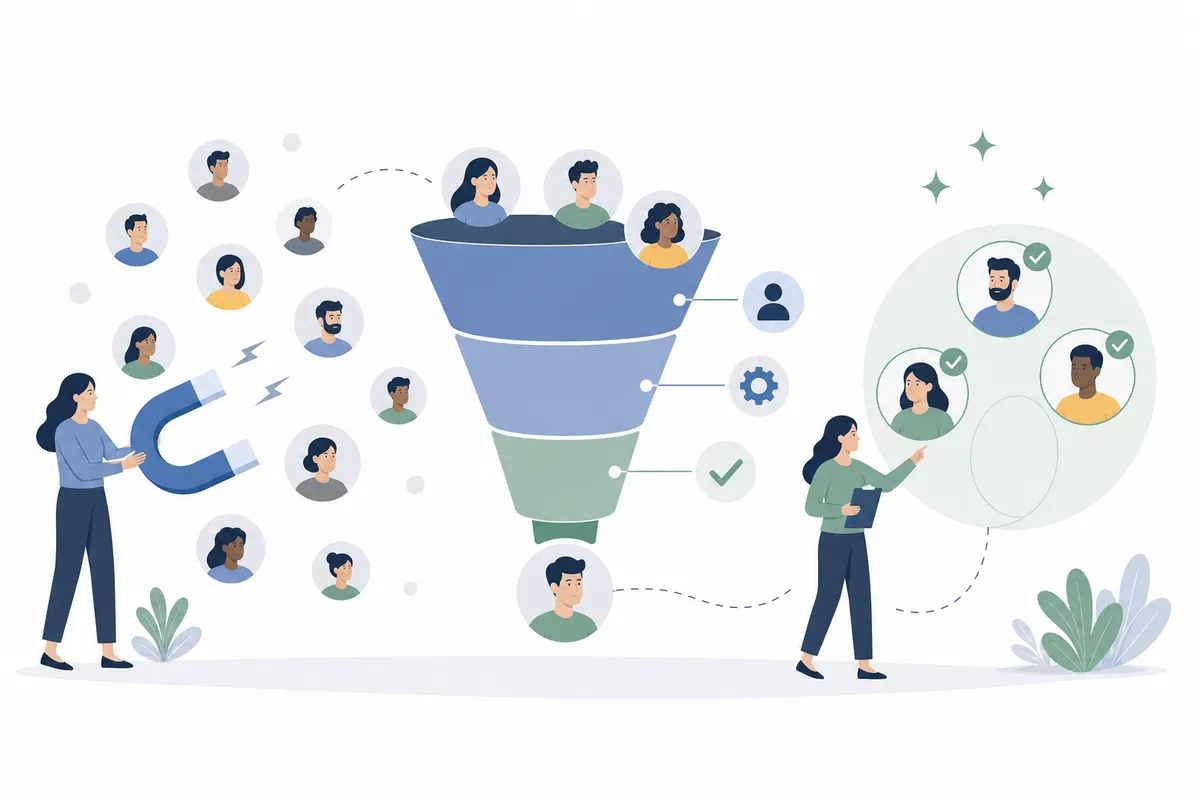 Lead scoring model ranking leads by fit and behavior