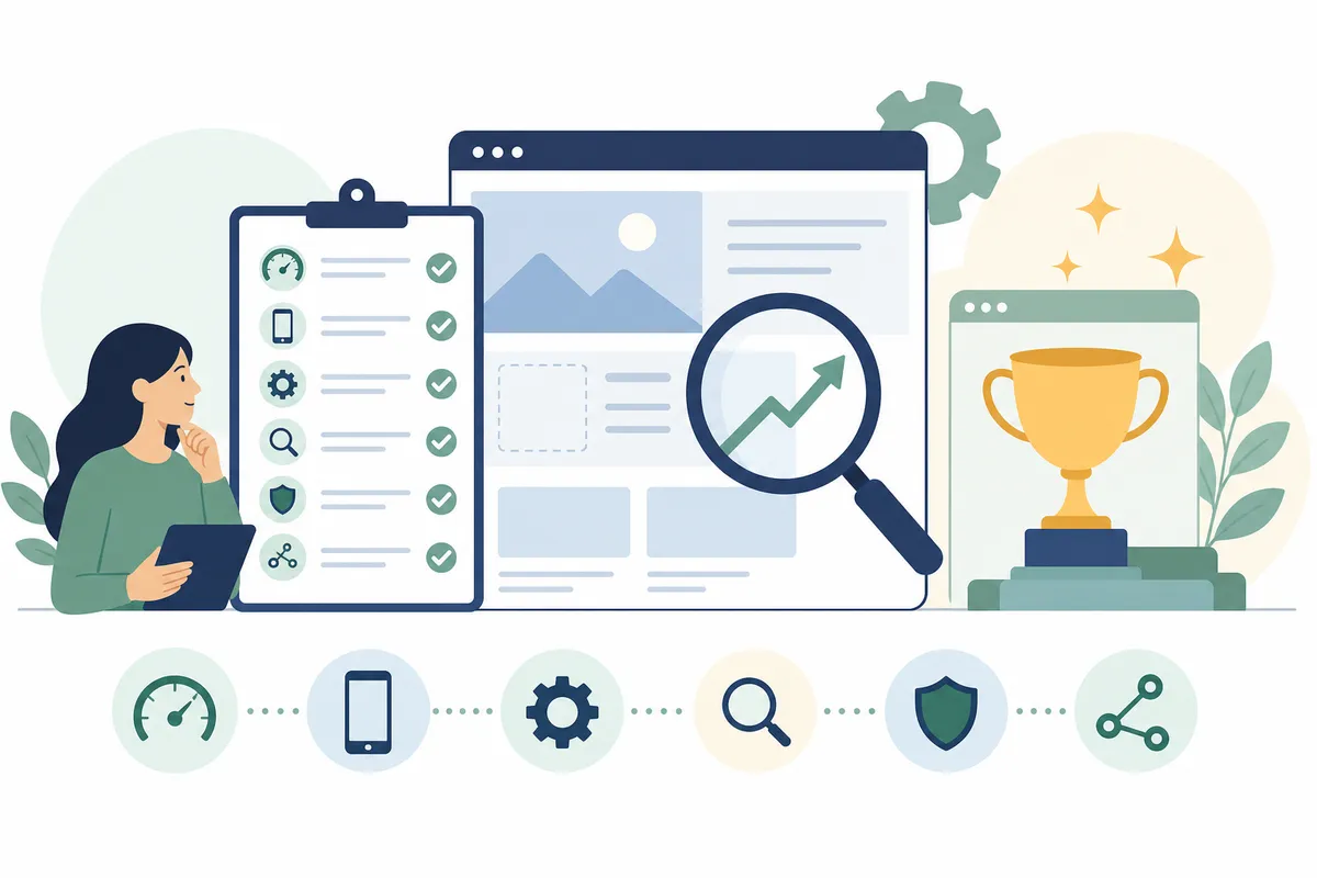 Comparison chart showing seven website builders ranked by SEO features and pricing