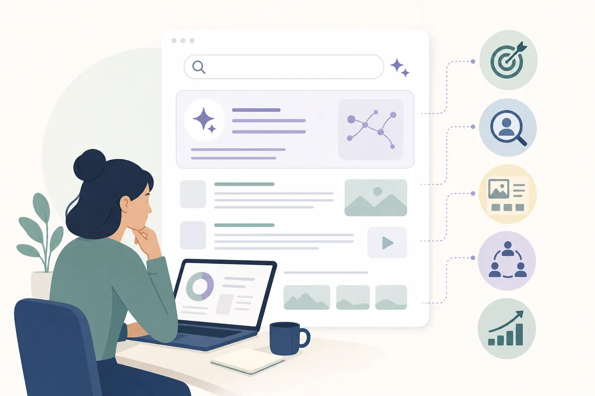 Checklist graphic showing steps to audit a webpage for AI Overview citation readiness