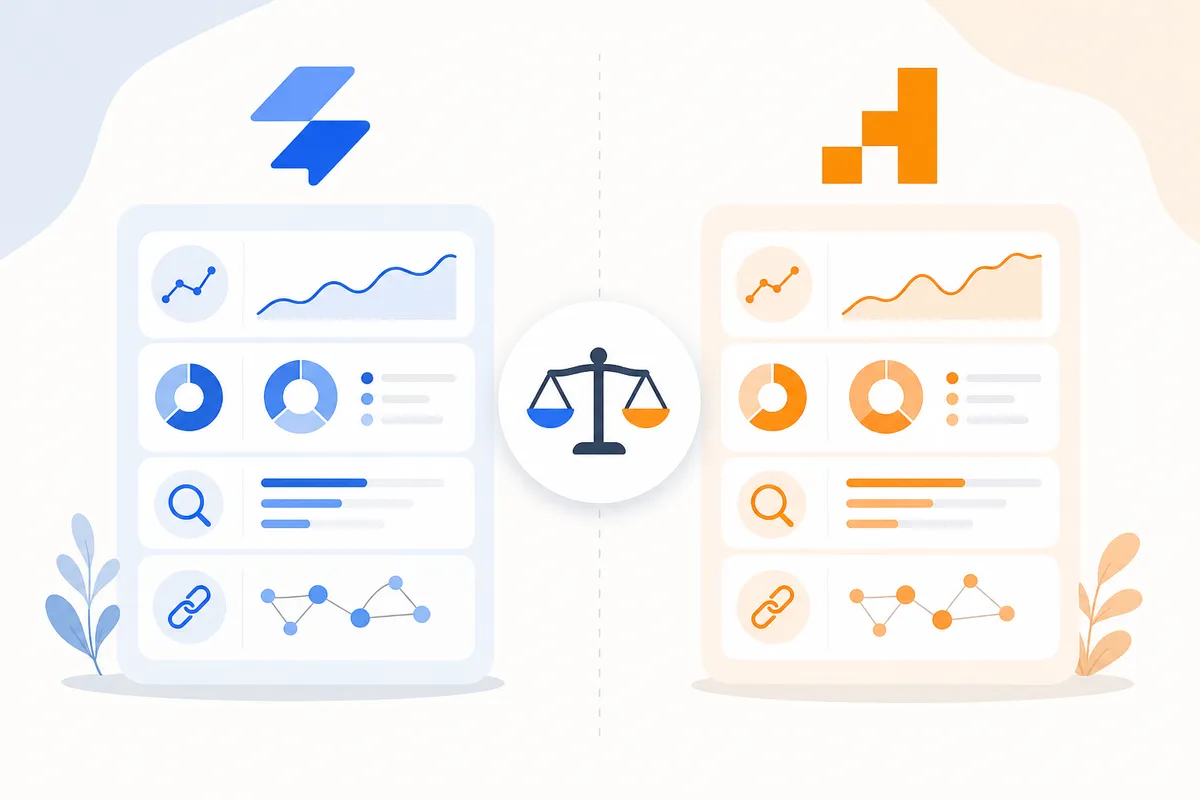 SE Ranking vs Ahrefs dashboard comparison showing pricing tiers and feature lists side by side