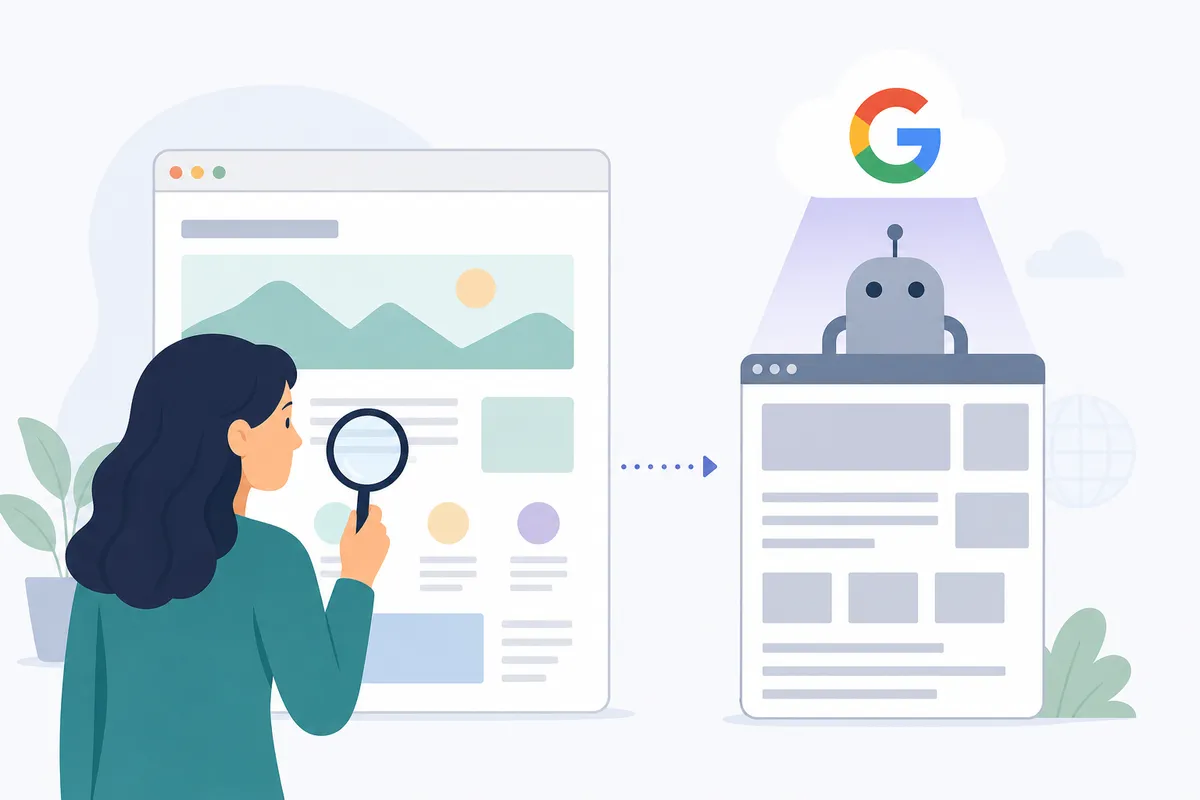 Un diagrama de las preguntas a las que respondían los enlaces de caché: si una página está indexada, si ha cambiado y qué renderiza Google.