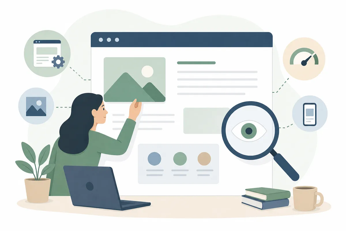 On-page SEO checklist showing keyword placement in title, headings and body text