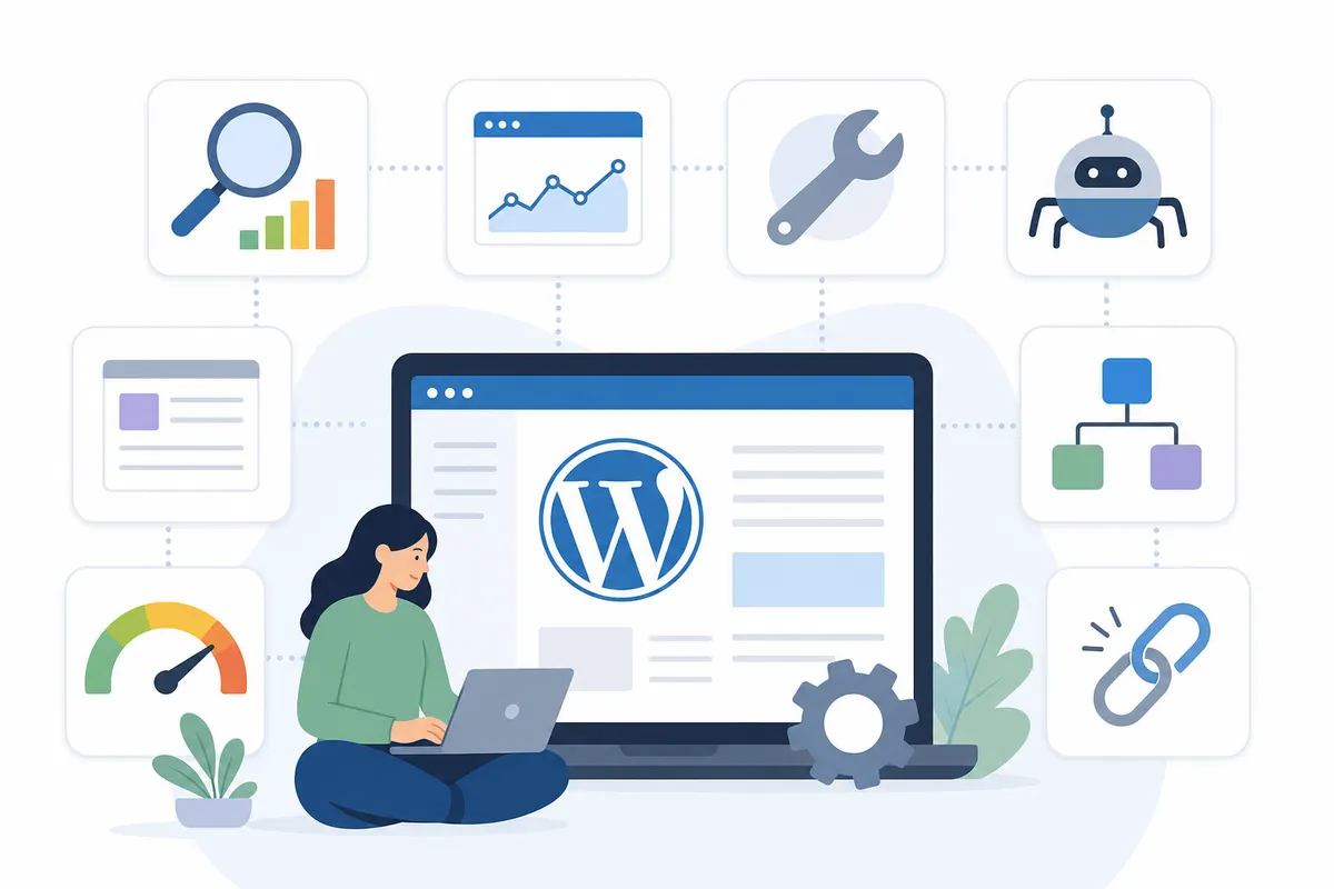 Screenshot-style comparison of WordPress SEO plugin dashboards