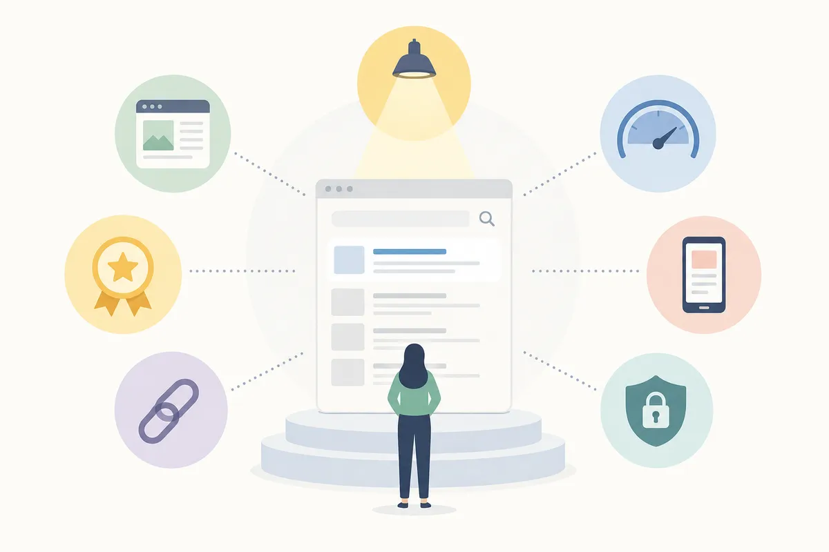 Key factors that determine search engine visibility on a results page