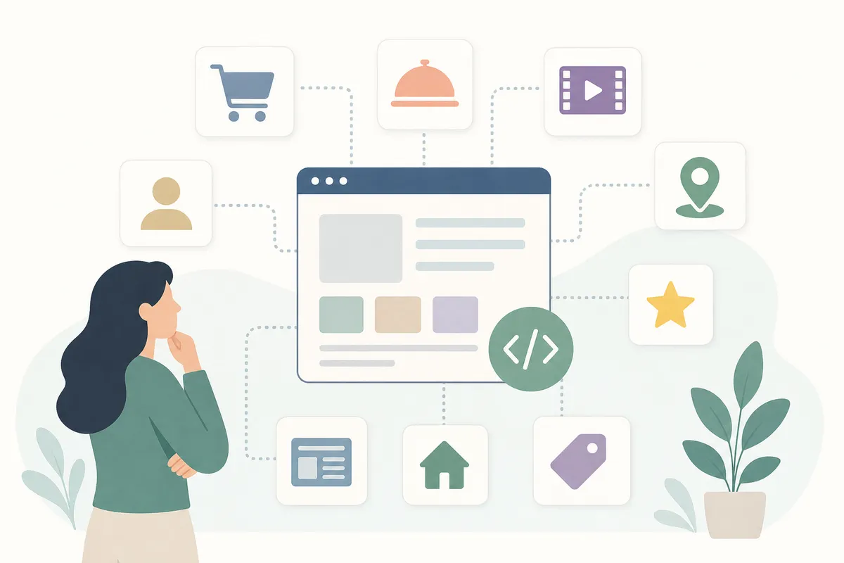 Comparison table of LocalBusiness, Product, and Review schema types with their rich result outcomes