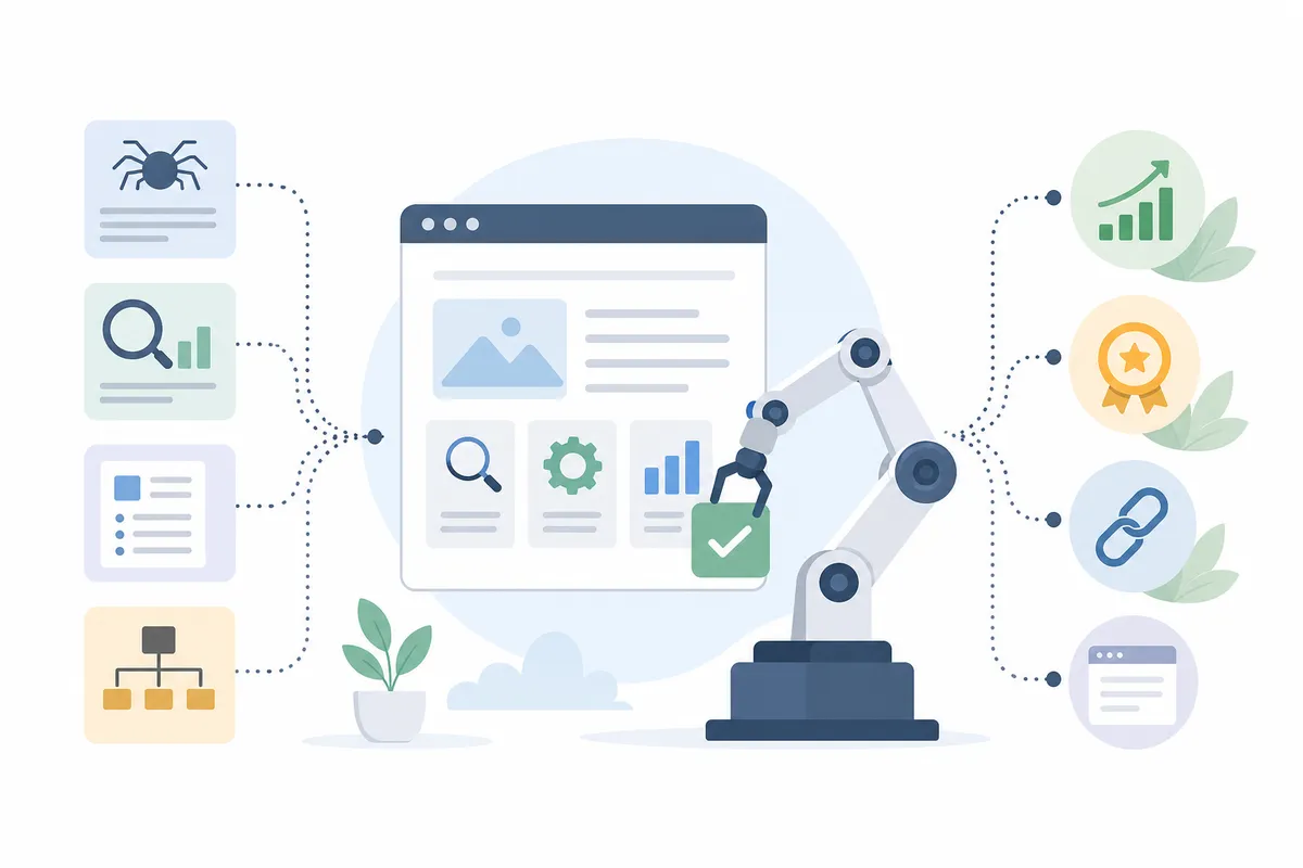 diagram showing which SEO tasks can be automated versus which still need human review