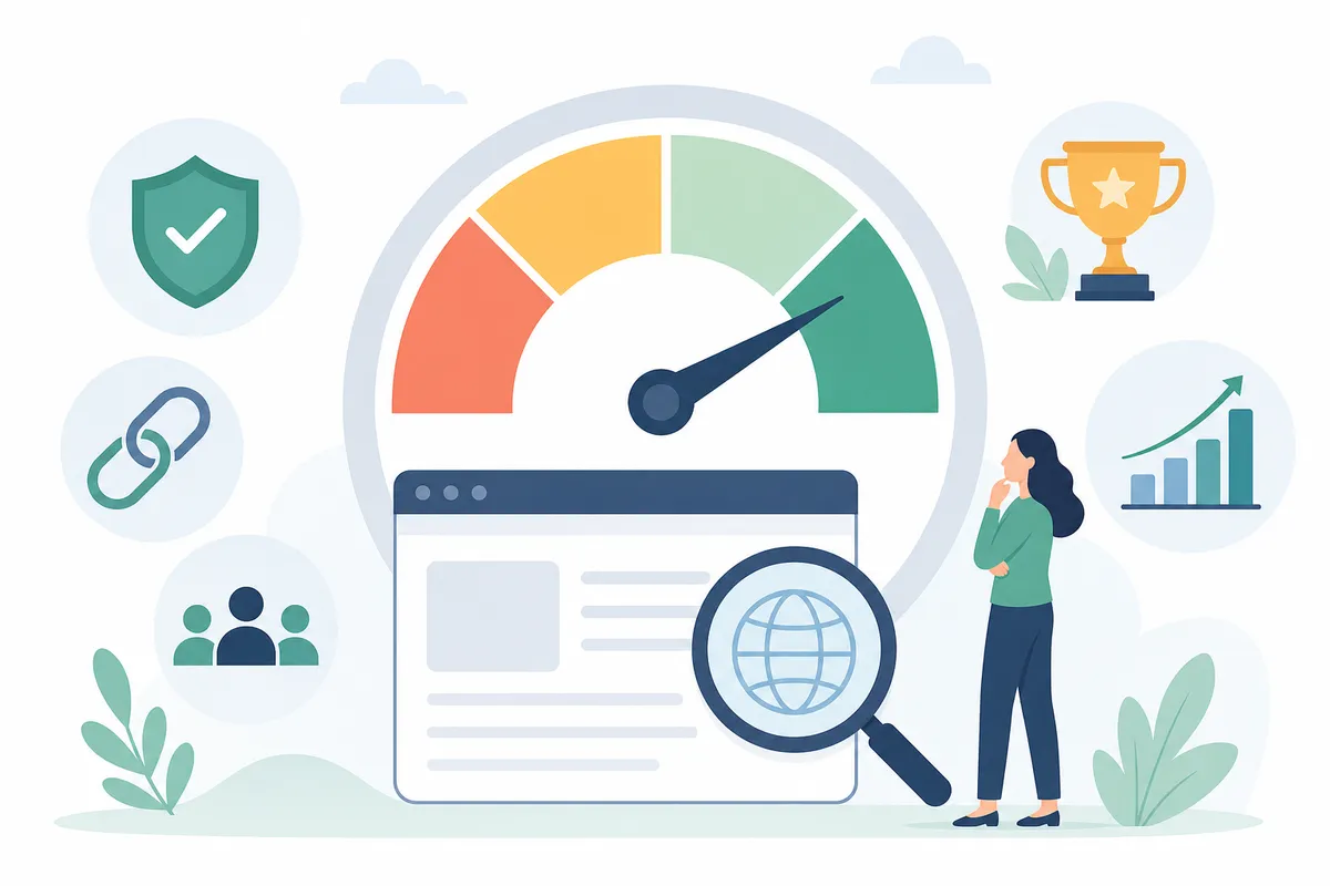Chart comparing domain authority scores across five competing websites in one niche
