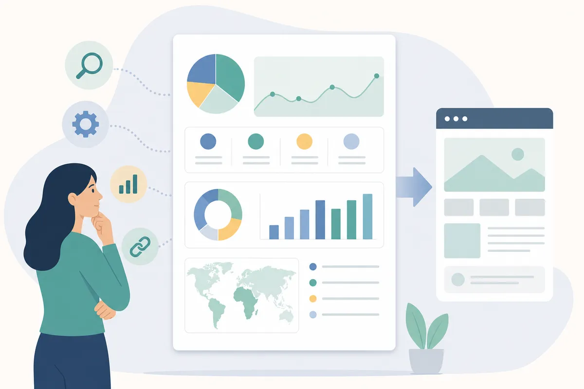 Multi-section report page with analytics charts, data tables, and performance summaries.