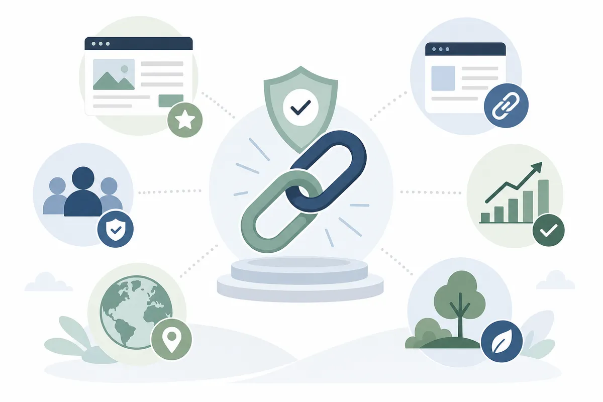 Checklist of backlink quality signals: relevance, credibility, placement, link status