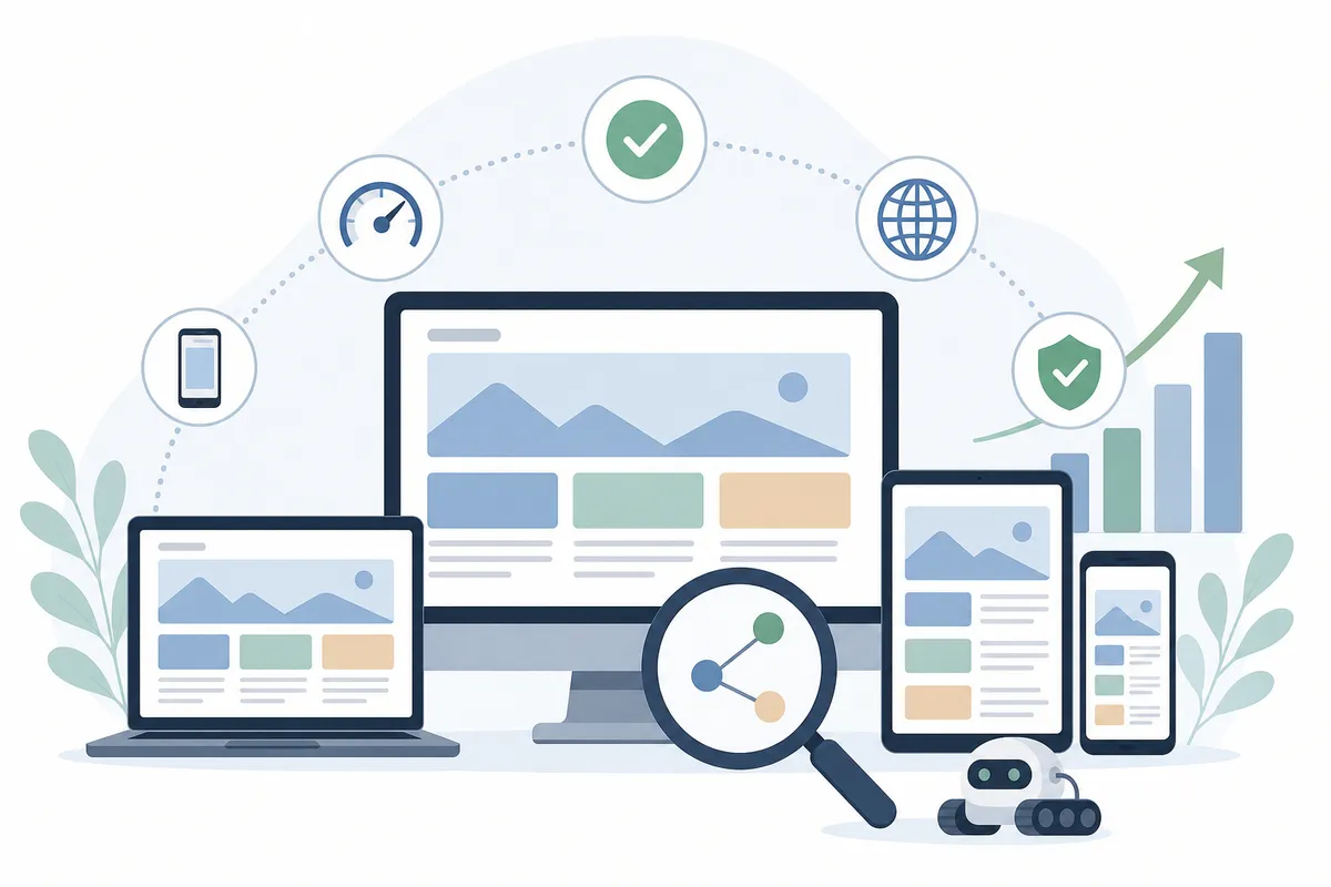 Side-by-side comparison of a responsive layout adapting from desktop to mobile screen