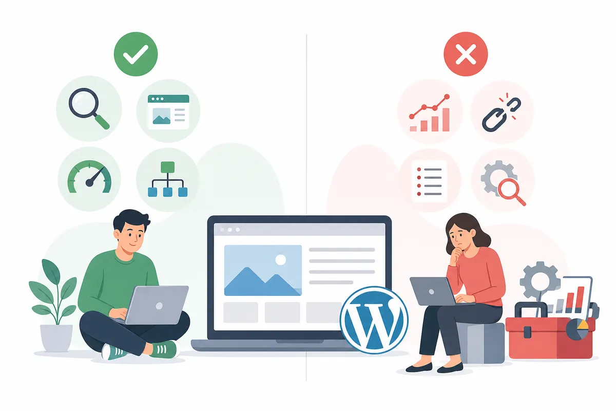 Checklist showing when to upgrade from a free WordPress SEO plugin