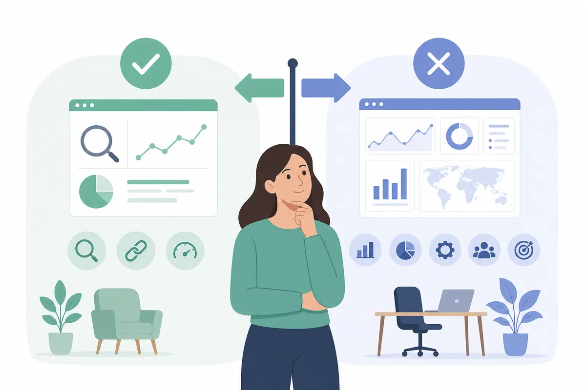 Checklist showing when to upgrade from a free SEO tool to a paid all-in-one platform