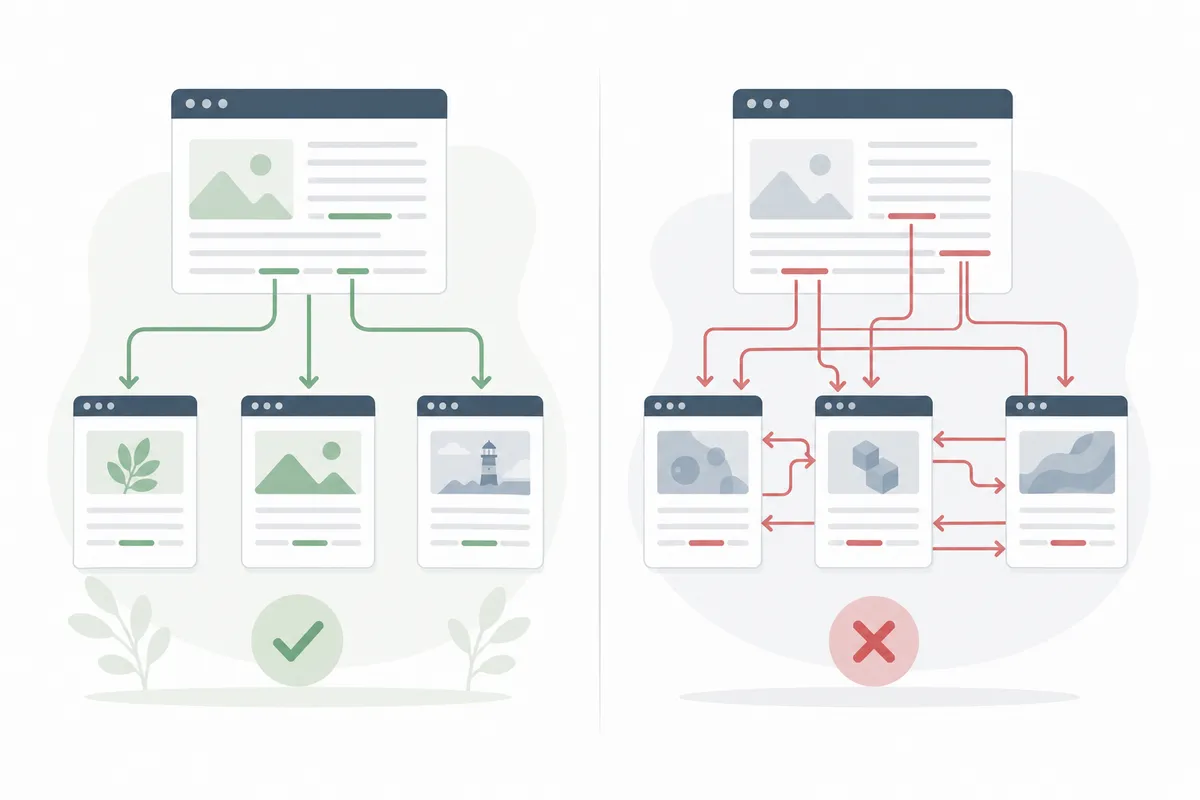 Site audit report listing broken internal links, redirect chains and orphan pages