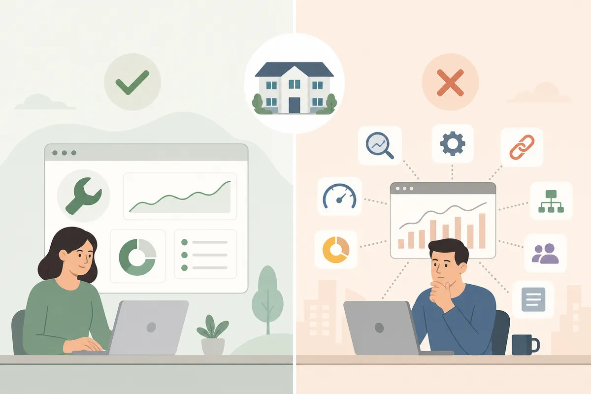 Side-by-side comparison of website platform SEO settings panels