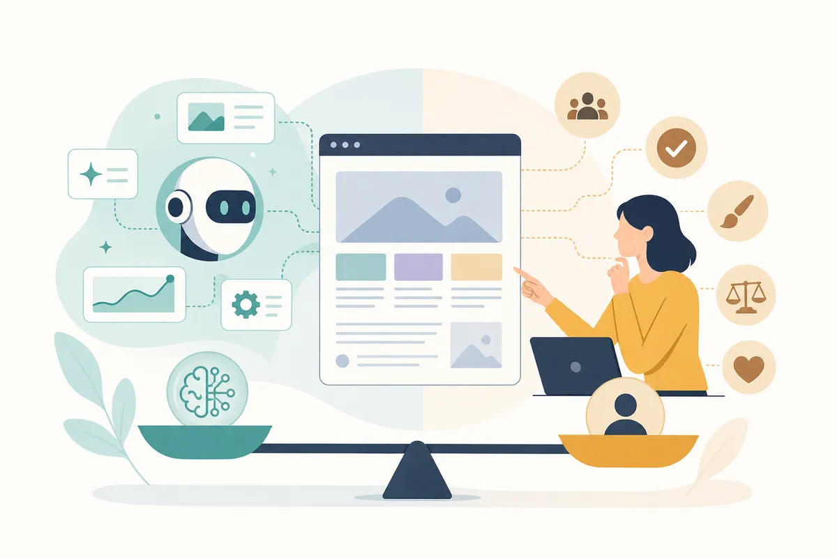 Editor reviewing an AI-suggested content update in a draft before approving it for publish