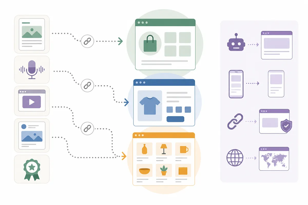 site map showing category pages receiving inbound links and routing authority to product pages