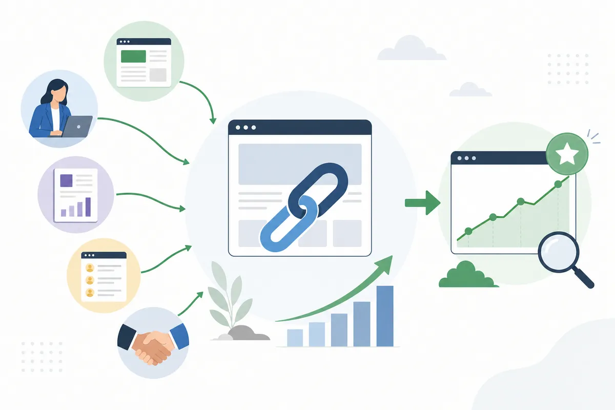 chart comparing B2B backlink types by conversion rate and effort