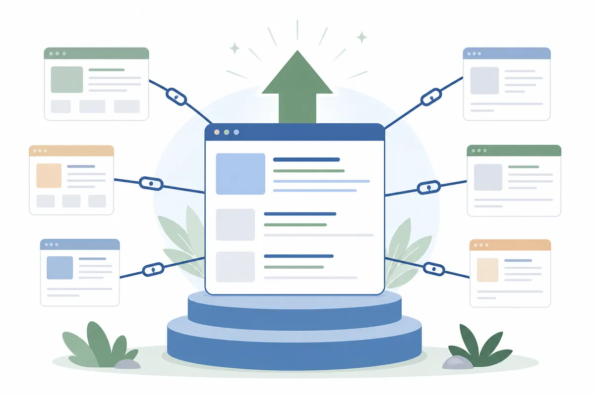 Diagram of how backlinks pass authority between websites for stronger SEO results