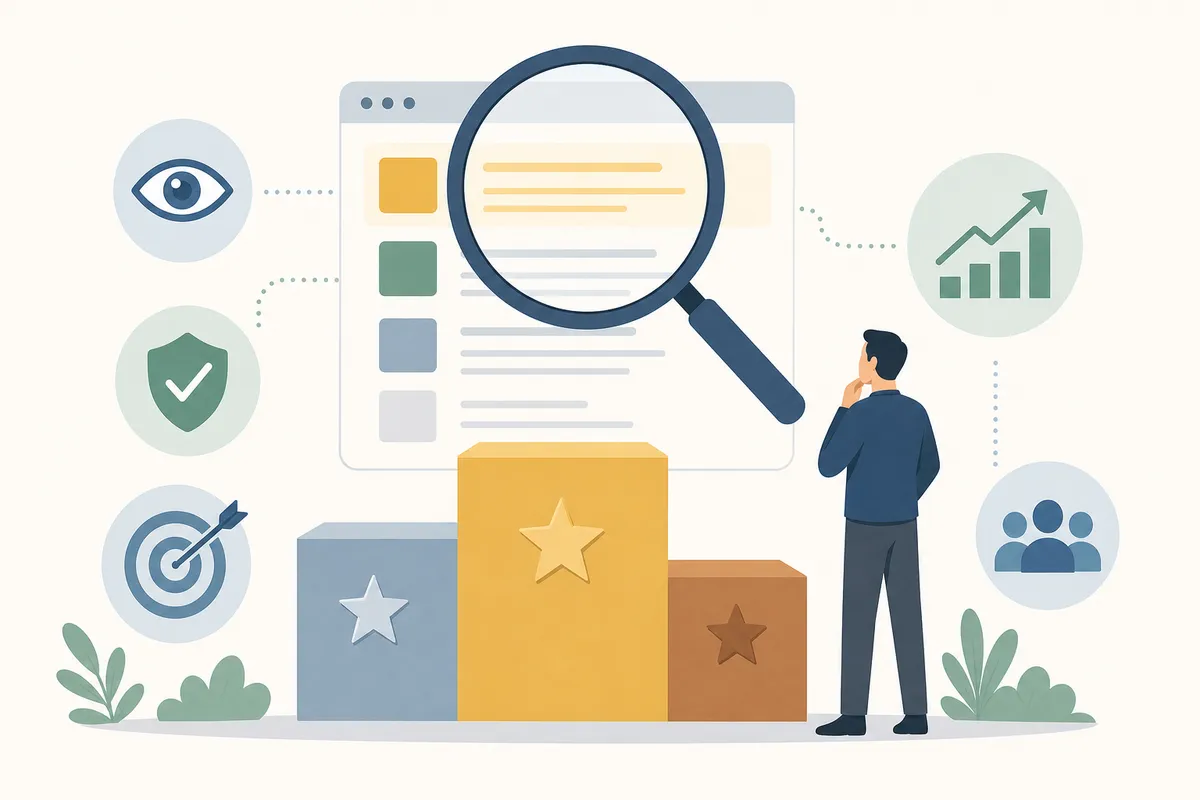 Diagram of the ways ranking data helps: measuring SEO progress, finding near-win pages, watching competitors and prioritizing work.